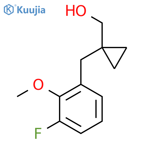 {1-(3-fluoro-2-methoxyphenyl)methylcyclopropyl}methanol structure