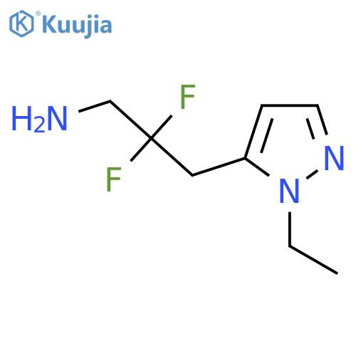 3-(1-ethyl-1H-pyrazol-5-yl)-2,2-difluoropropan-1-amine structure