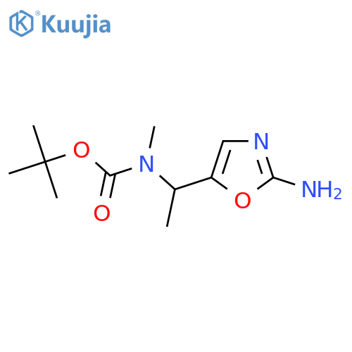 tert-butyl N-1-(2-amino-1,3-oxazol-5-yl)ethyl-N-methylcarbamate structure