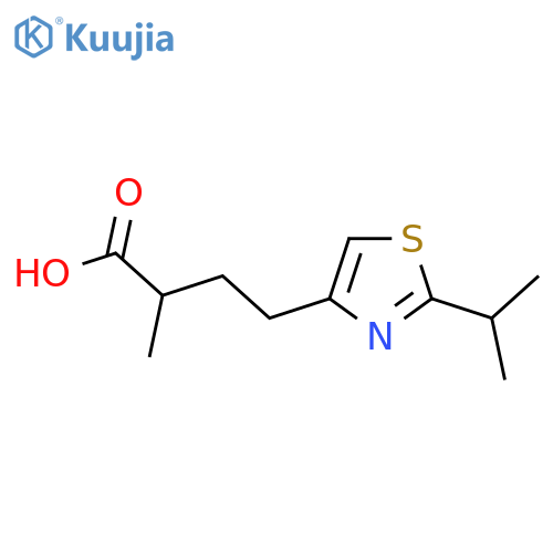 2-methyl-4-2-(propan-2-yl)-1,3-thiazol-4-ylbutanoic acid structure