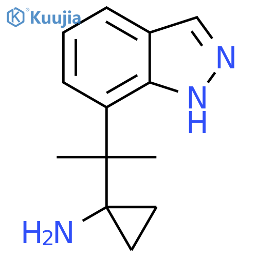 1-2-(1H-indazol-7-yl)propan-2-ylcyclopropan-1-amine structure
