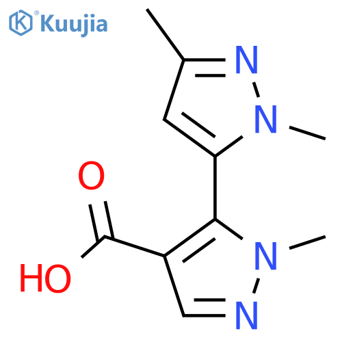 5-(1,3-dimethyl-1H-pyrazol-5-yl)-1-methyl-1H-pyrazole-4-carboxylic acid structure
