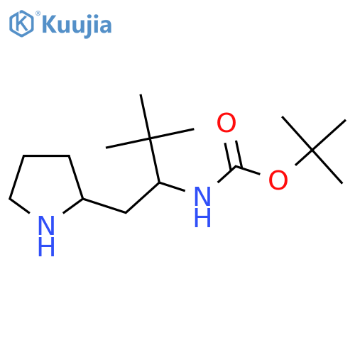 tert-butyl N-3,3-dimethyl-1-(pyrrolidin-2-yl)butan-2-ylcarbamate structure