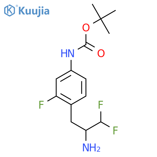 tert-butyl N-4-(2-amino-3,3-difluoropropyl)-3-fluorophenylcarbamate structure