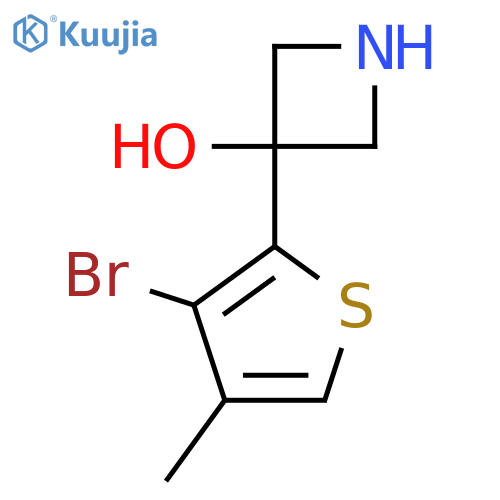 3-(3-bromo-4-methylthiophen-2-yl)azetidin-3-ol structure
