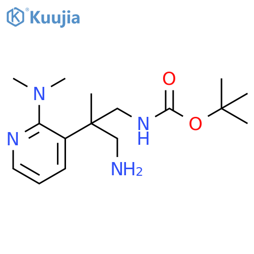 tert-butyl N-{3-amino-2-2-(dimethylamino)pyridin-3-yl-2-methylpropyl}carbamate structure