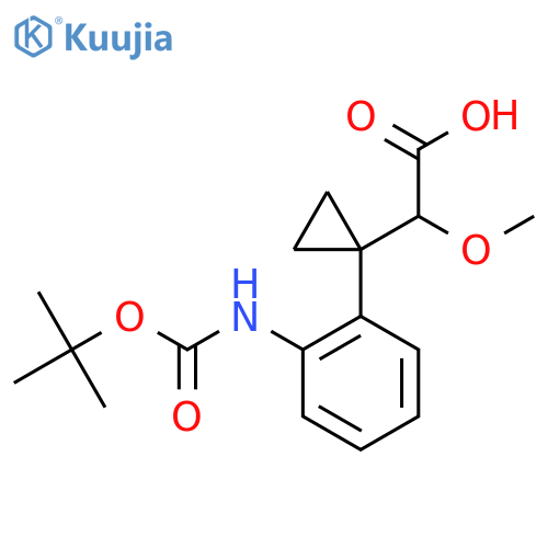 2-1-(2-{(tert-butoxy)carbonylamino}phenyl)cyclopropyl-2-methoxyacetic acid structure