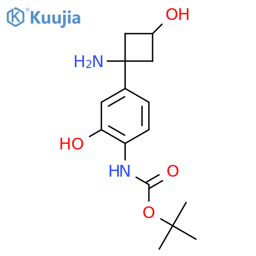 tert-butyl N-[4-(1-amino-3-hydroxycyclobutyl)-2-hydroxyphenyl]carbamate structure
