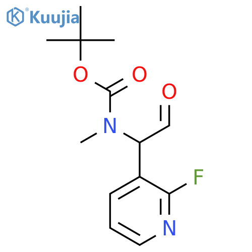 tert-butyl N-1-(2-fluoropyridin-3-yl)-2-oxoethyl-N-methylcarbamate structure