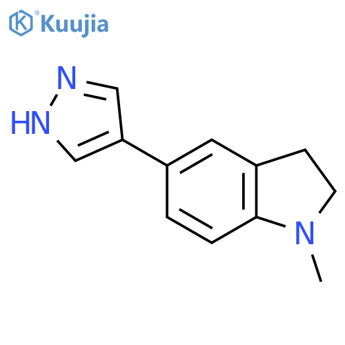 1-methyl-5-(1H-pyrazol-4-yl)-2,3-dihydro-1H-indole structure