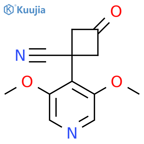 1-(3,5-dimethoxypyridin-4-yl)-3-oxocyclobutane-1-carbonitrile structure
