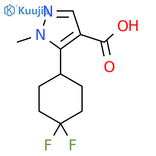 5-(4,4-difluorocyclohexyl)-1-methyl-1H-pyrazole-4-carboxylic acid structure