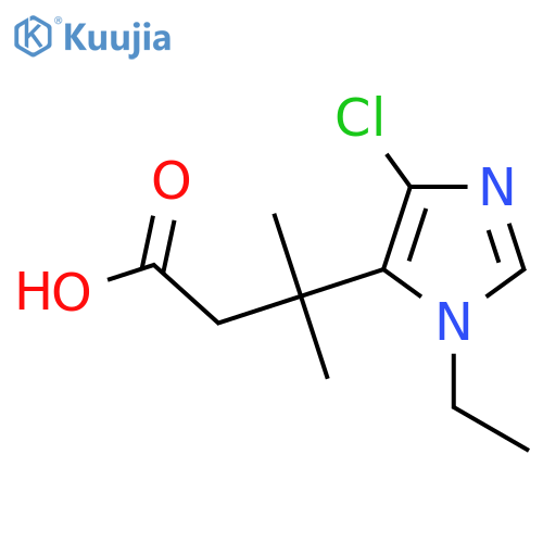 3-(4-chloro-1-ethyl-1H-imidazol-5-yl)-3-methylbutanoic acid structure