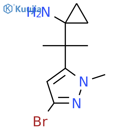 1-2-(3-bromo-1-methyl-1H-pyrazol-5-yl)propan-2-ylcyclopropan-1-amine structure