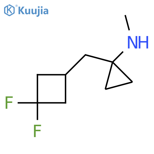 1-(3,3-difluorocyclobutyl)methyl-N-methylcyclopropan-1-amine structure