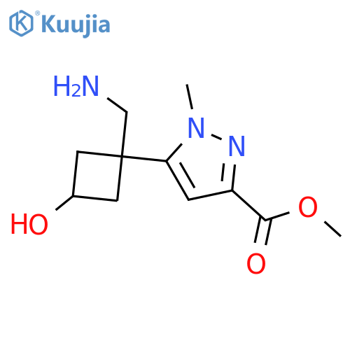 methyl 5-1-(aminomethyl)-3-hydroxycyclobutyl-1-methyl-1H-pyrazole-3-carboxylate structure