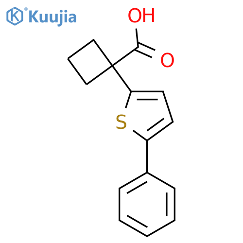 1-(5-phenylthiophen-2-yl)cyclobutane-1-carboxylic acid structure