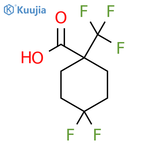 4,4-difluoro-1-(trifluoromethyl)cyclohexane-1-carboxylic acid structure