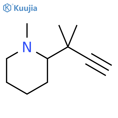 1-methyl-2-(2-methylbut-3-yn-2-yl)piperidine structure