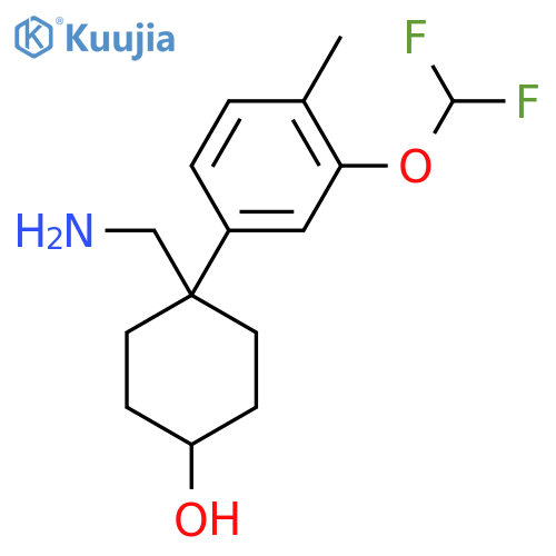 4-(aminomethyl)-4-3-(difluoromethoxy)-4-methylphenylcyclohexan-1-ol structure