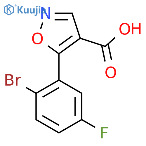 5-(2-bromo-5-fluorophenyl)-1,2-oxazole-4-carboxylic acid structure