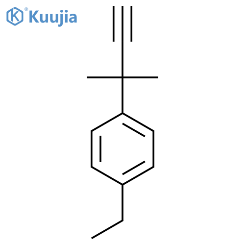 1-ethyl-4-(2-methylbut-3-yn-2-yl)benzene structure