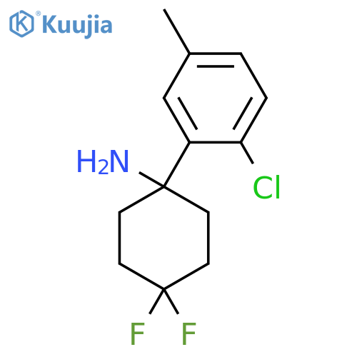 1-(2-chloro-5-methylphenyl)-4,4-difluorocyclohexan-1-amine structure