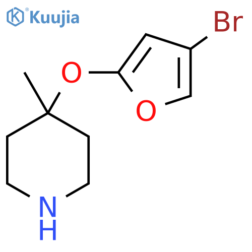 4-(4-bromofuran-2-yl)oxy-4-methylpiperidine structure