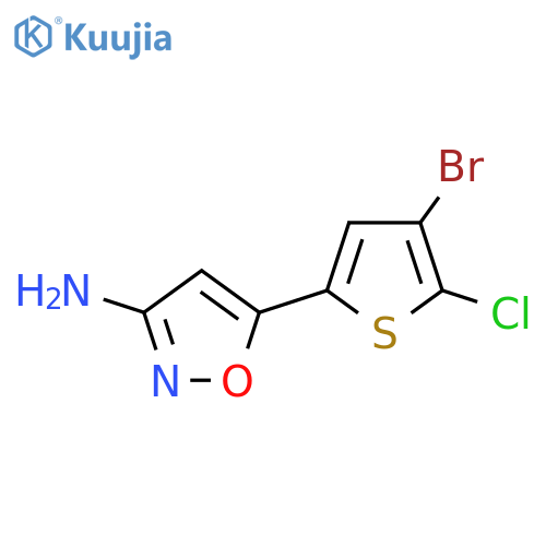 5-(4-bromo-5-chlorothiophen-2-yl)-1,2-oxazol-3-amine structure