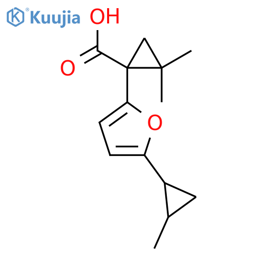 2,2-dimethyl-1-5-(2-methylcyclopropyl)furan-2-ylcyclopropane-1-carboxylic acid structure