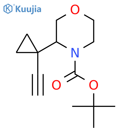 tert-butyl 3-(1-ethynylcyclopropyl)morpholine-4-carboxylate structure