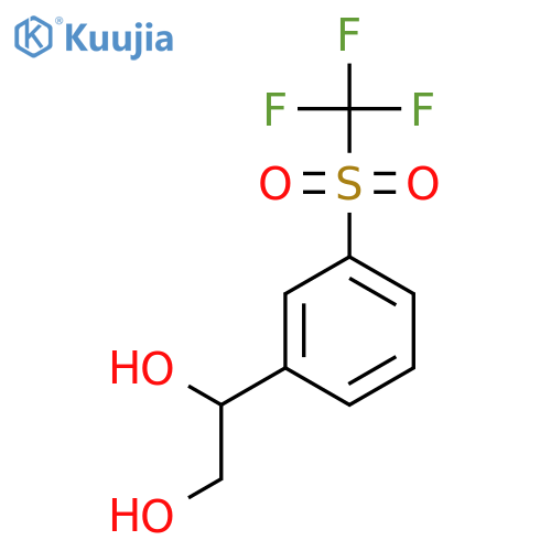 1-(3-Trifluoromethanesulfonylphenyl)ethane-1,2-diol structure