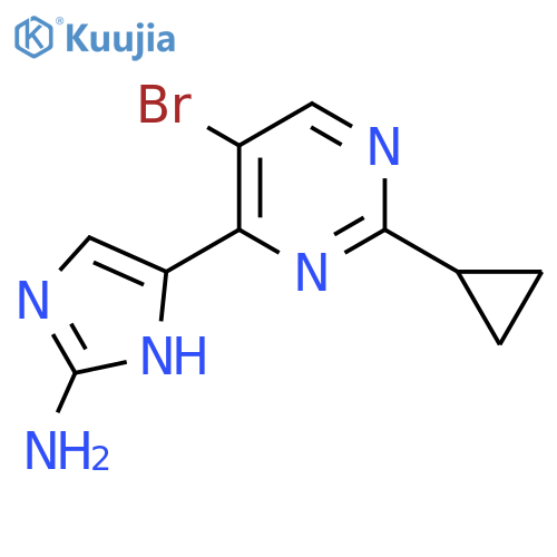 5-(5-bromo-2-cyclopropylpyrimidin-4-yl)-1H-imidazol-2-amine structure