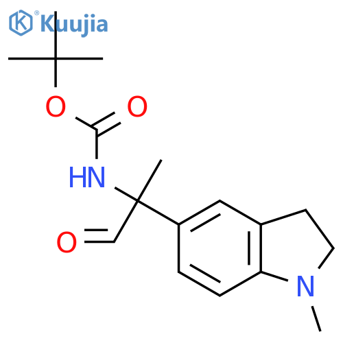 tert-butyl N-2-(1-methyl-2,3-dihydro-1H-indol-5-yl)-1-oxopropan-2-ylcarbamate structure
