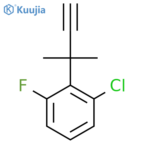 1-chloro-3-fluoro-2-(2-methylbut-3-yn-2-yl)benzene structure