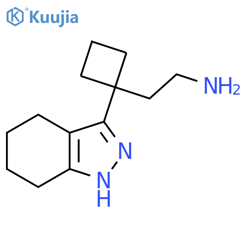 2-1-(4,5,6,7-tetrahydro-1H-indazol-3-yl)cyclobutylethan-1-amine structure