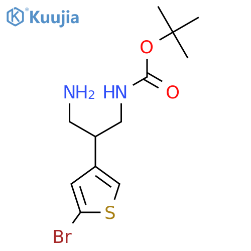 tert-butyl N-3-amino-2-(5-bromothiophen-3-yl)propylcarbamate structure