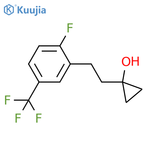 1-{2-2-fluoro-5-(trifluoromethyl)phenylethyl}cyclopropan-1-ol structure