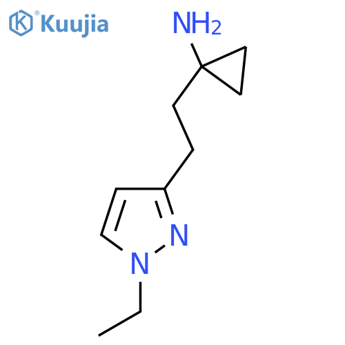 1-2-(1-ethyl-1H-pyrazol-3-yl)ethylcyclopropan-1-amine structure