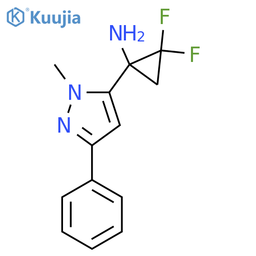 2,2-difluoro-1-(1-methyl-3-phenyl-1H-pyrazol-5-yl)cyclopropan-1-amine structure