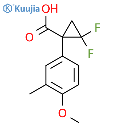 2,2-difluoro-1-(4-methoxy-3-methylphenyl)cyclopropane-1-carboxylic acid structure