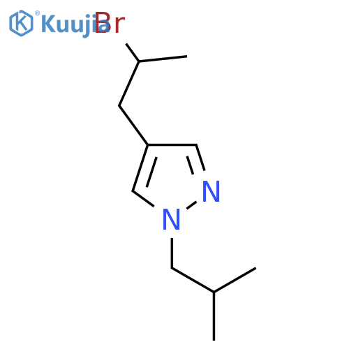 4-(2-bromopropyl)-1-(2-methylpropyl)-1H-pyrazole structure