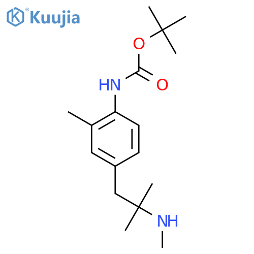 tert-butyl N-{2-methyl-4-2-methyl-2-(methylamino)propylphenyl}carbamate structure