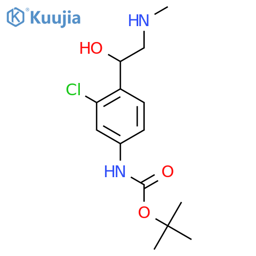 tert-butyl N-{3-chloro-4-1-hydroxy-2-(methylamino)ethylphenyl}carbamate structure