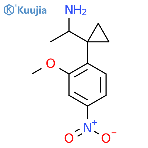 1-1-(2-methoxy-4-nitrophenyl)cyclopropylethan-1-amine structure