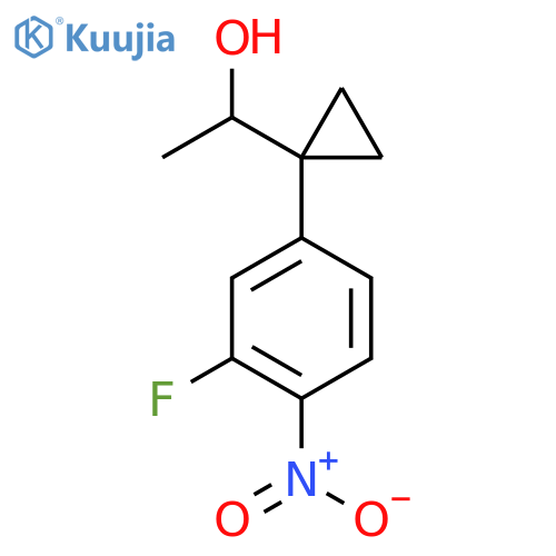 1-1-(3-fluoro-4-nitrophenyl)cyclopropylethan-1-ol structure