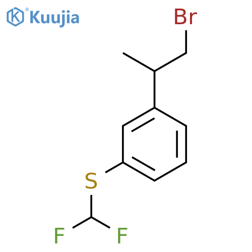 1-(1-bromopropan-2-yl)-3-(difluoromethyl)sulfanylbenzene structure