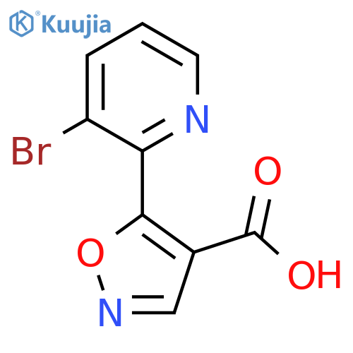 5-(3-bromopyridin-2-yl)-1,2-oxazole-4-carboxylic acid structure