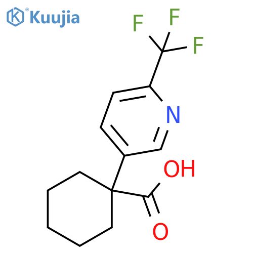 1-6-(trifluoromethyl)pyridin-3-ylcyclohexane-1-carboxylic acid structure