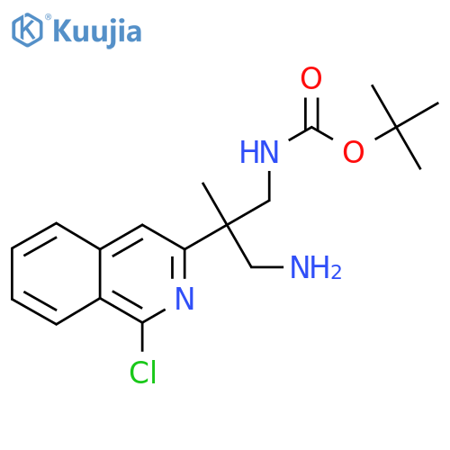 tert-butyl N-3-amino-2-(1-chloroisoquinolin-3-yl)-2-methylpropylcarbamate structure